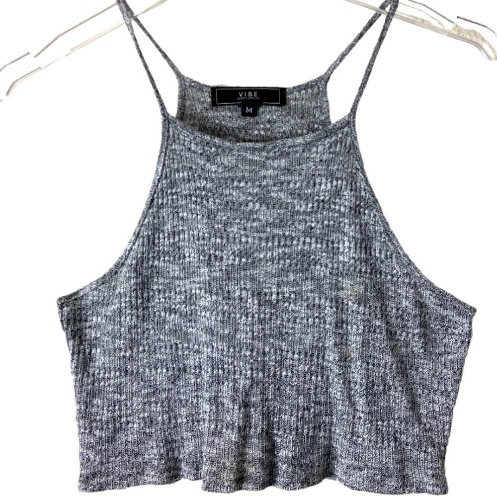 Vibe Sportswear Grey Spaghetti Strap Tank Top Size Medium.